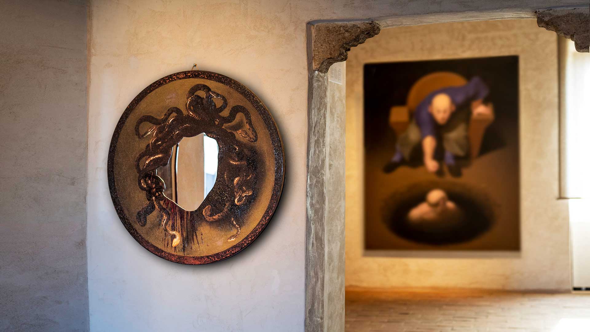 STUDIO AMEBE "Psycho" Mirror for Eccentrici e Solitari Exhibition, Vittorio Sgarbi ph.© Contemplazioni